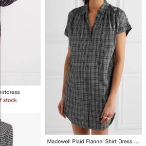 MADEWELL PLAID SHIRT DRESS SIZE M